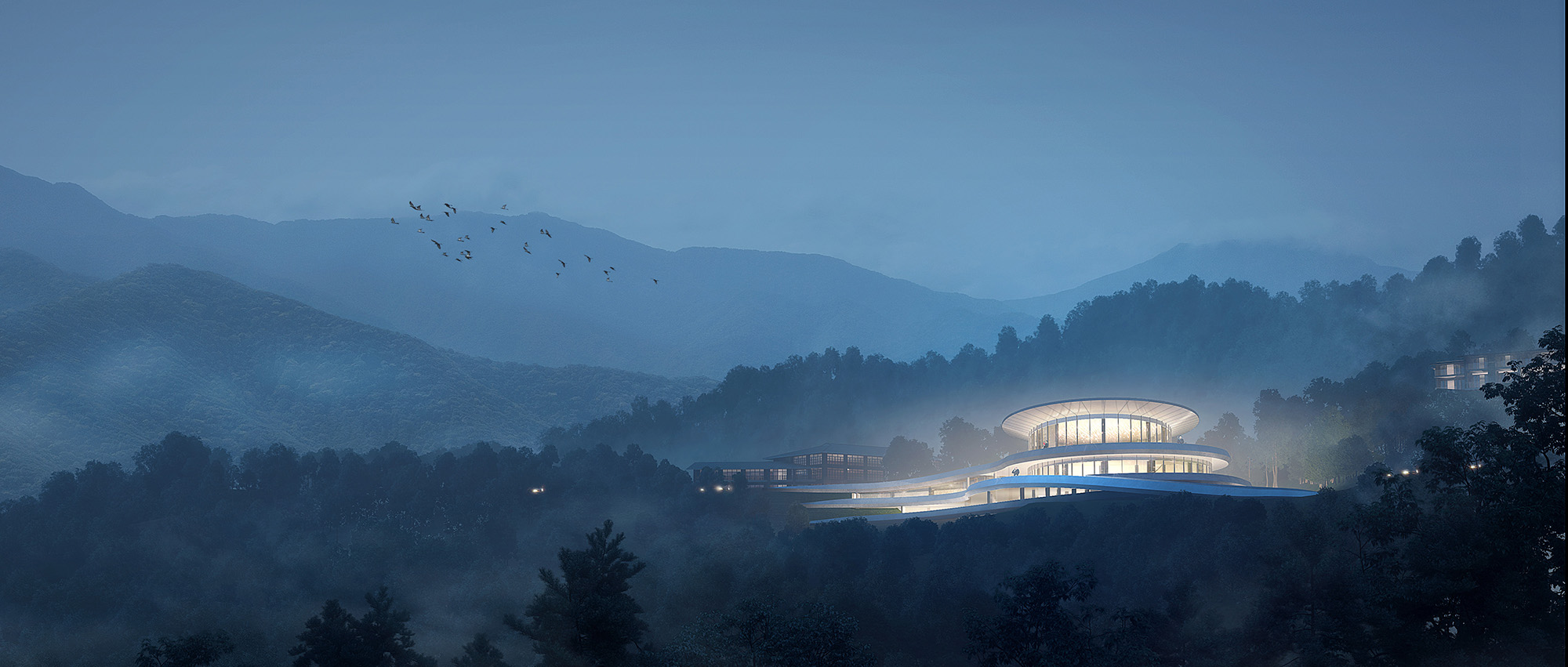 “融于自然，地景之上”：江西虔心小镇展厅设计提案